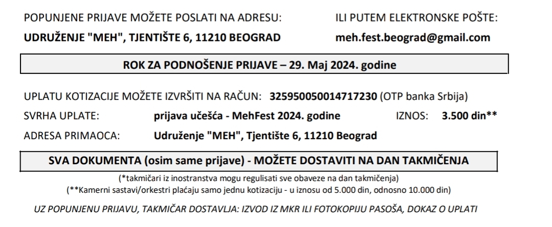 MehFest propozicije 2024.